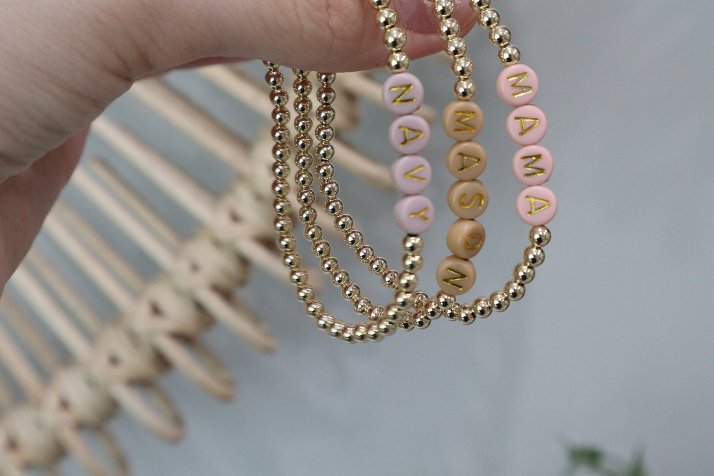 Gold Filled Name Bracelet, Name Bracelets, Customized Name Bracelet, Gold Bead Bracelets
