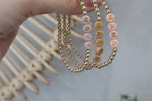 Gold Filled Name Bracelet, Name Bracelets, Customized Name Bracelet, Gold Bead Bracelets
