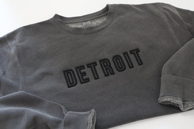 Detroit Sweatshirt, Custom Embroidered Sweatshirt, 3D Embroidery