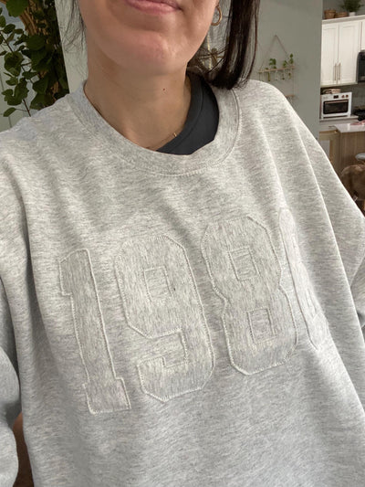 Embroidered Date Sweatshirt, Embroidered Custom Sweatshirt, Custom Embroidered Sweatshirt, Mothers Day