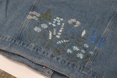 Custom Wedding Colors Jacket, Bridal Jacket, Bridal Denim Embroidered Jacket, Bride, Wedding Gift, Bachelorette Gift, Wedding