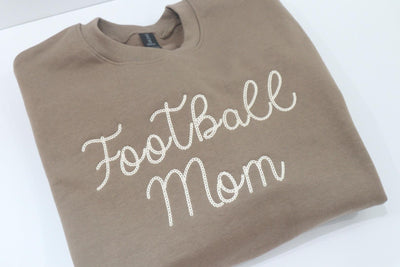 Football Mom, Football Mom Sweatshirt, Embroidered Mom Sweatshirt, Embroidered Custom Sweatshirt, Custom Embroidered Sweatshirt,